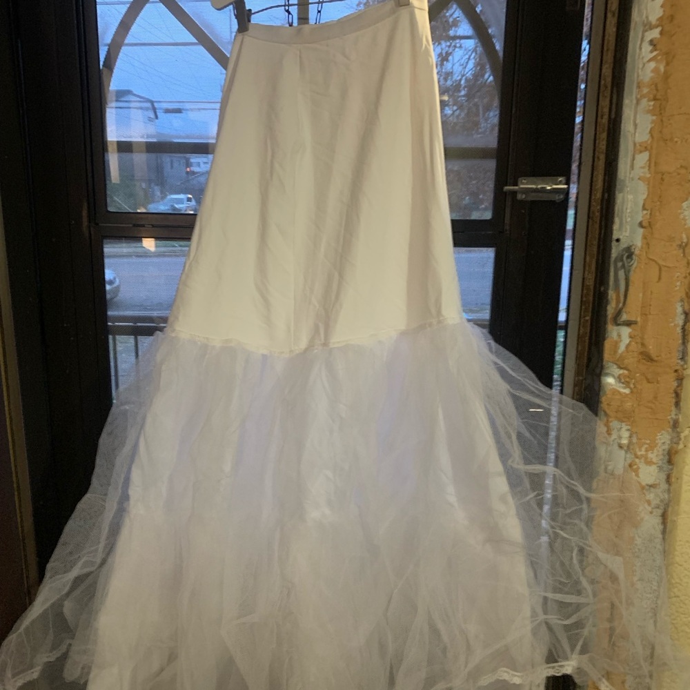 David's Bridal White A line Slip